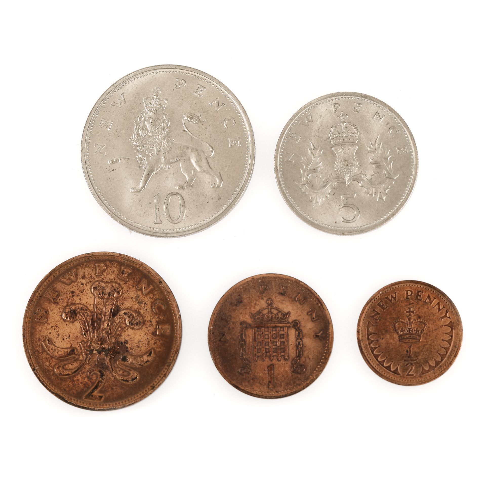 Set of five coins from the first British decimal issue, Great Britain, 1971 - Image 4 of 4