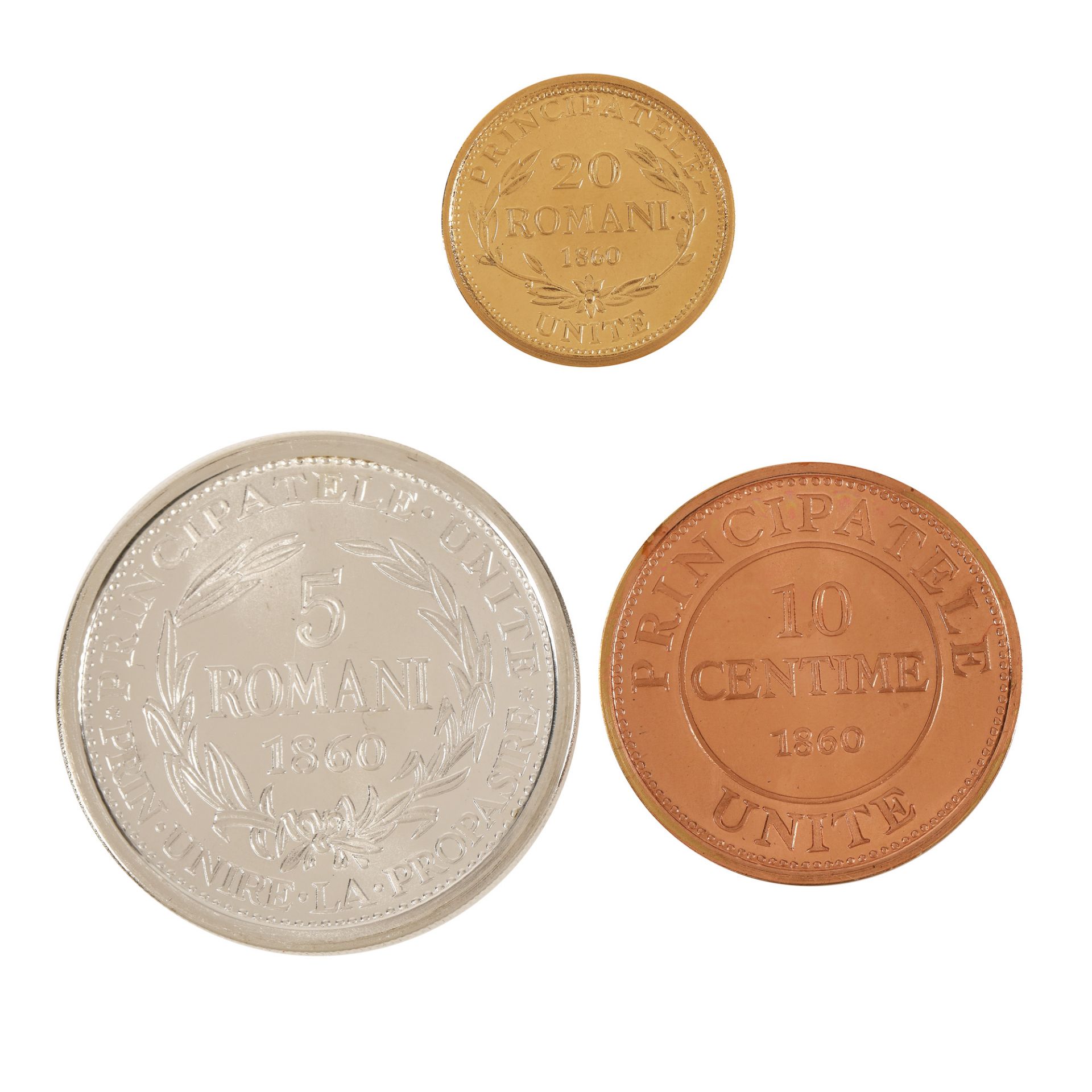 Three BNR commemorative coins, Coin projects from 1860 - Alexandru Ioan Cuza - Image 2 of 2