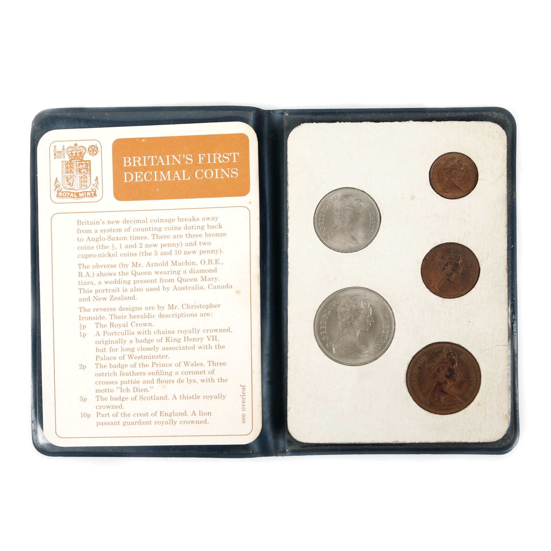 Set of five coins from the first British decimal issue, Great Britain, 1971 - Image 3 of 4