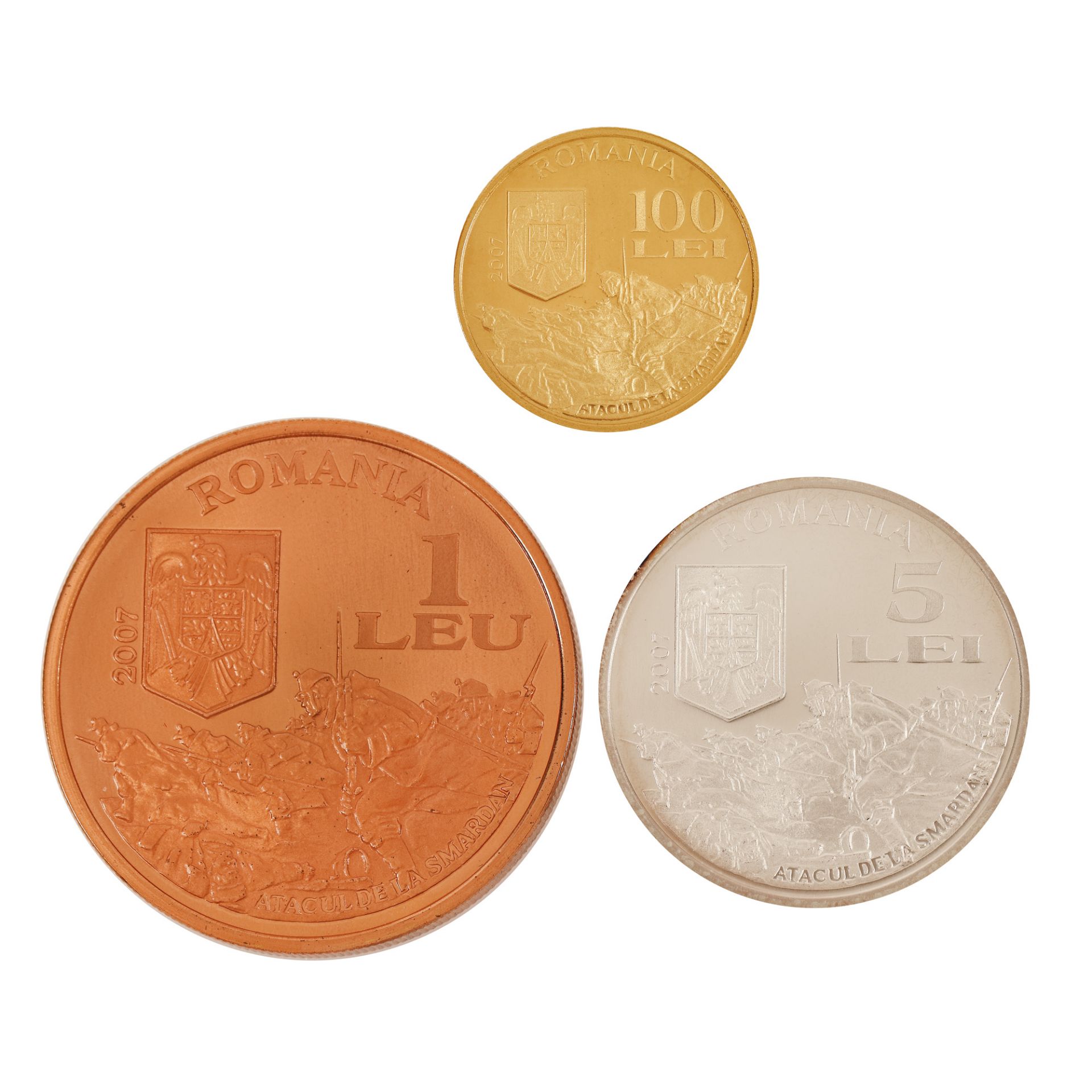 Lot consisting of three BNR commemorative coins, Independence of Romania, 1877-2007 - Image 2 of 2