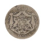 2 Lei 1875 coin, silver