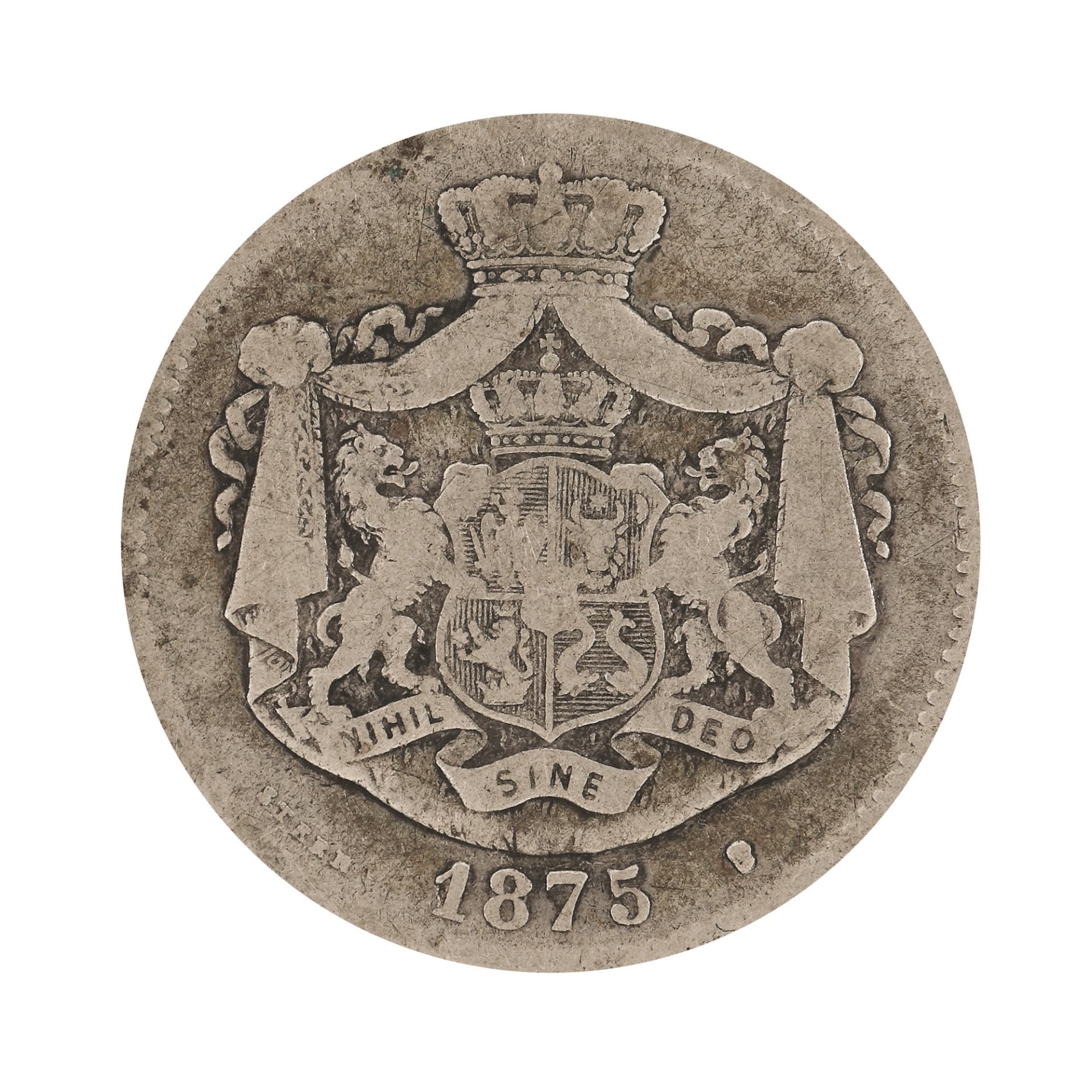 2 Lei 1875 coin, silver