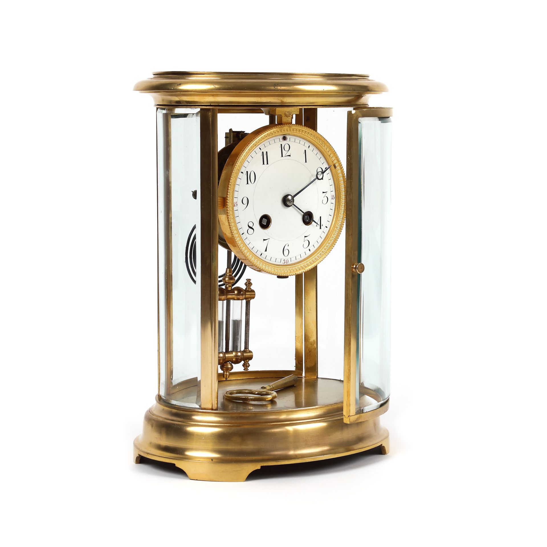 Office clock, with mercury pendulum, approx. 1890 - Image 2 of 6