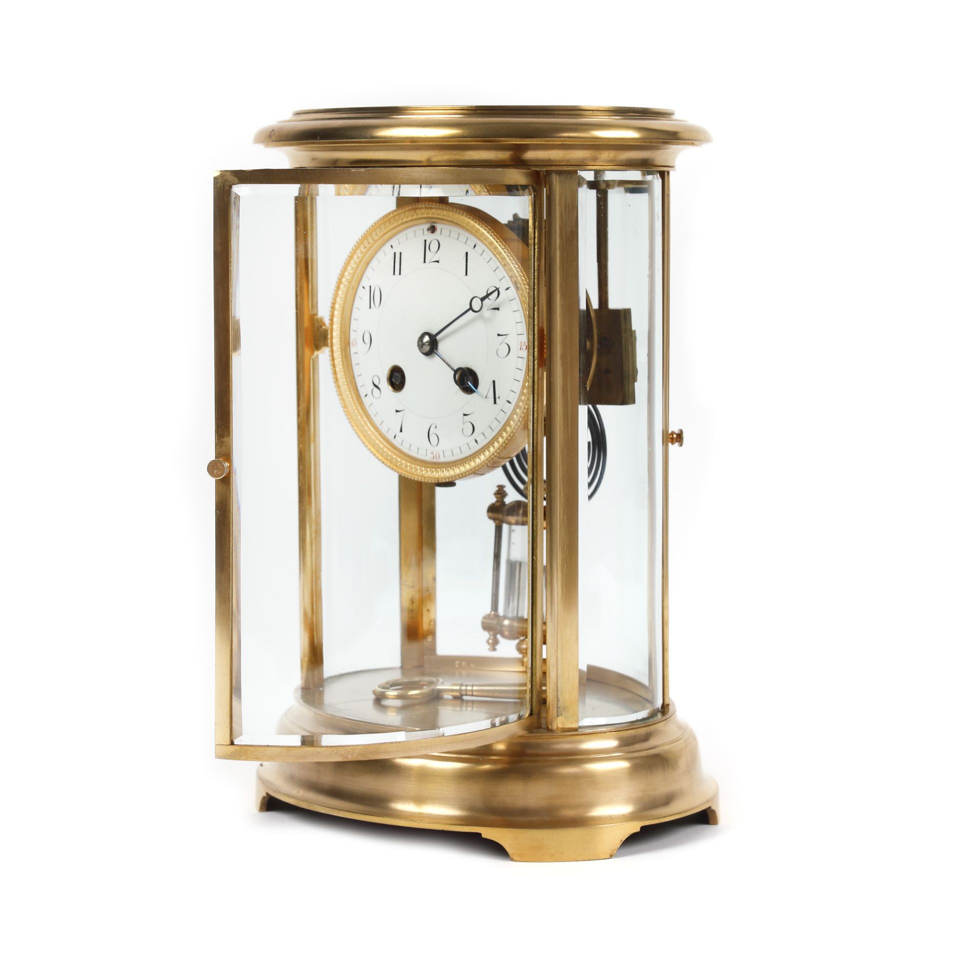 Office clock, with mercury pendulum, approx. 1890 - Image 3 of 6