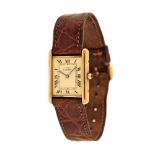 Cartier Tank wristwatch, gilded silver, women