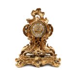 Clock, Rococo manner, doré bronze, for the fireplace, 19th century