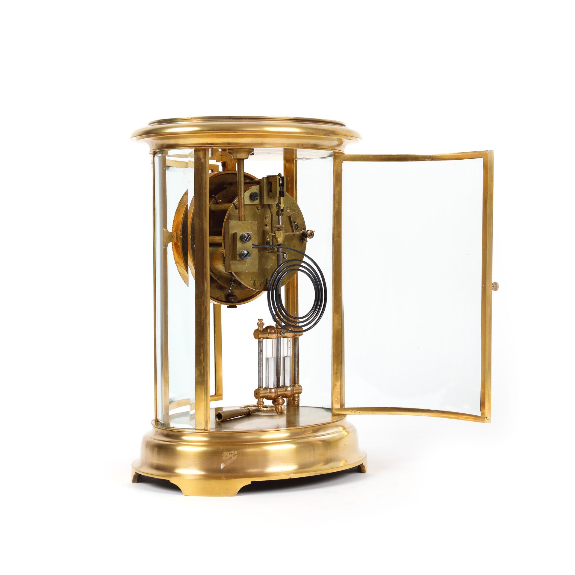 Office clock, with mercury pendulum, approx. 1890 - Image 5 of 6