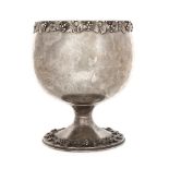 Silver bowl for punch, decorated with grapes and vines