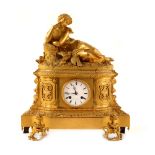 Hubertus Kreitz clock, doré bronze, for the fireplace, 19th century