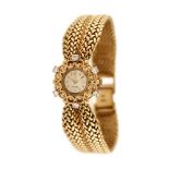 Omega vintage wristwatch, gold, women, decorated with diamonds