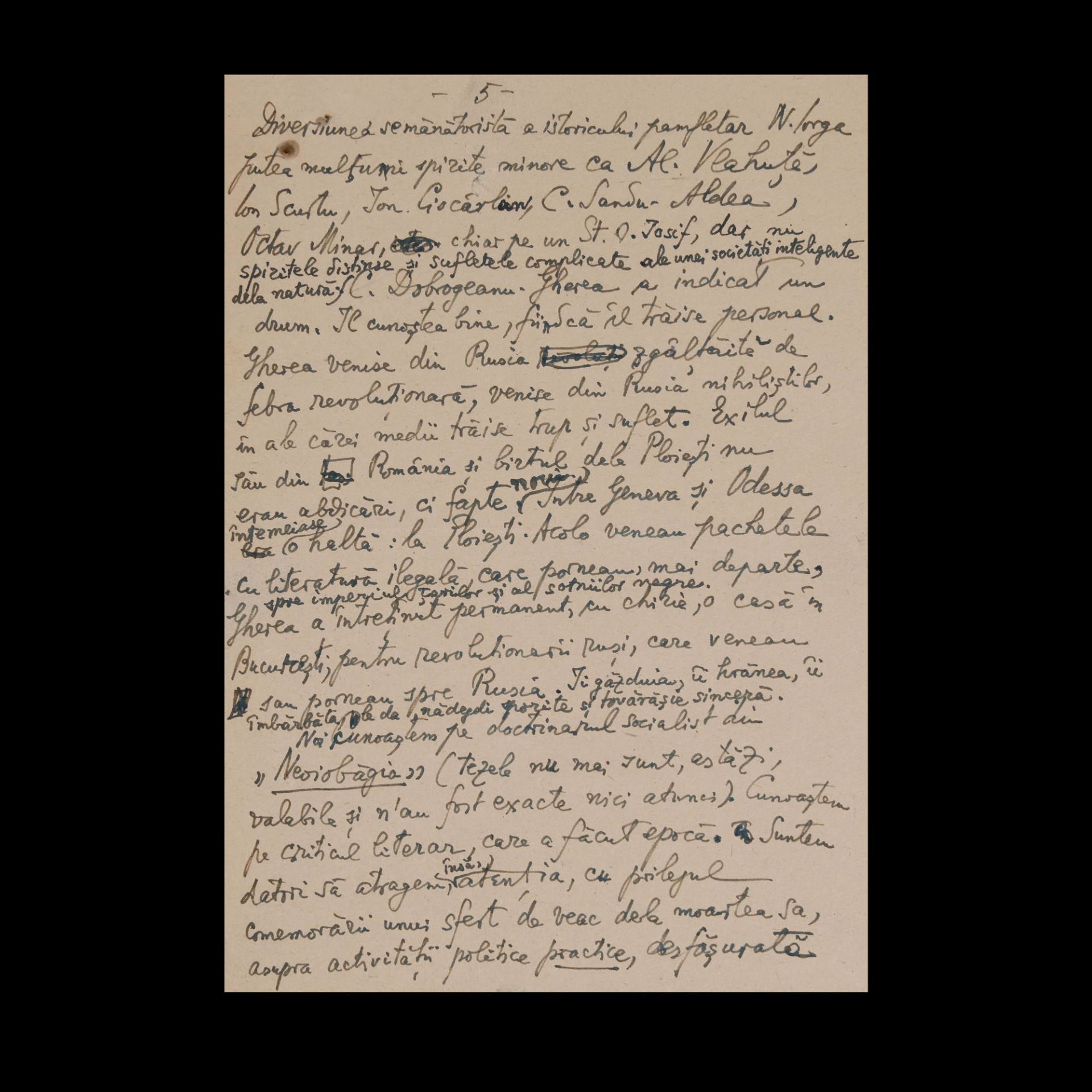 The manuscript of the article "Constatin Dobrogeanu Gherea", by Petre Pandrea, published in Orizont - Image 4 of 6