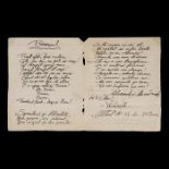 Manuscript of the poems "Baronul" and "O partid? de ?ah" by Alexandru Macedonski, 1875 (2 pages)