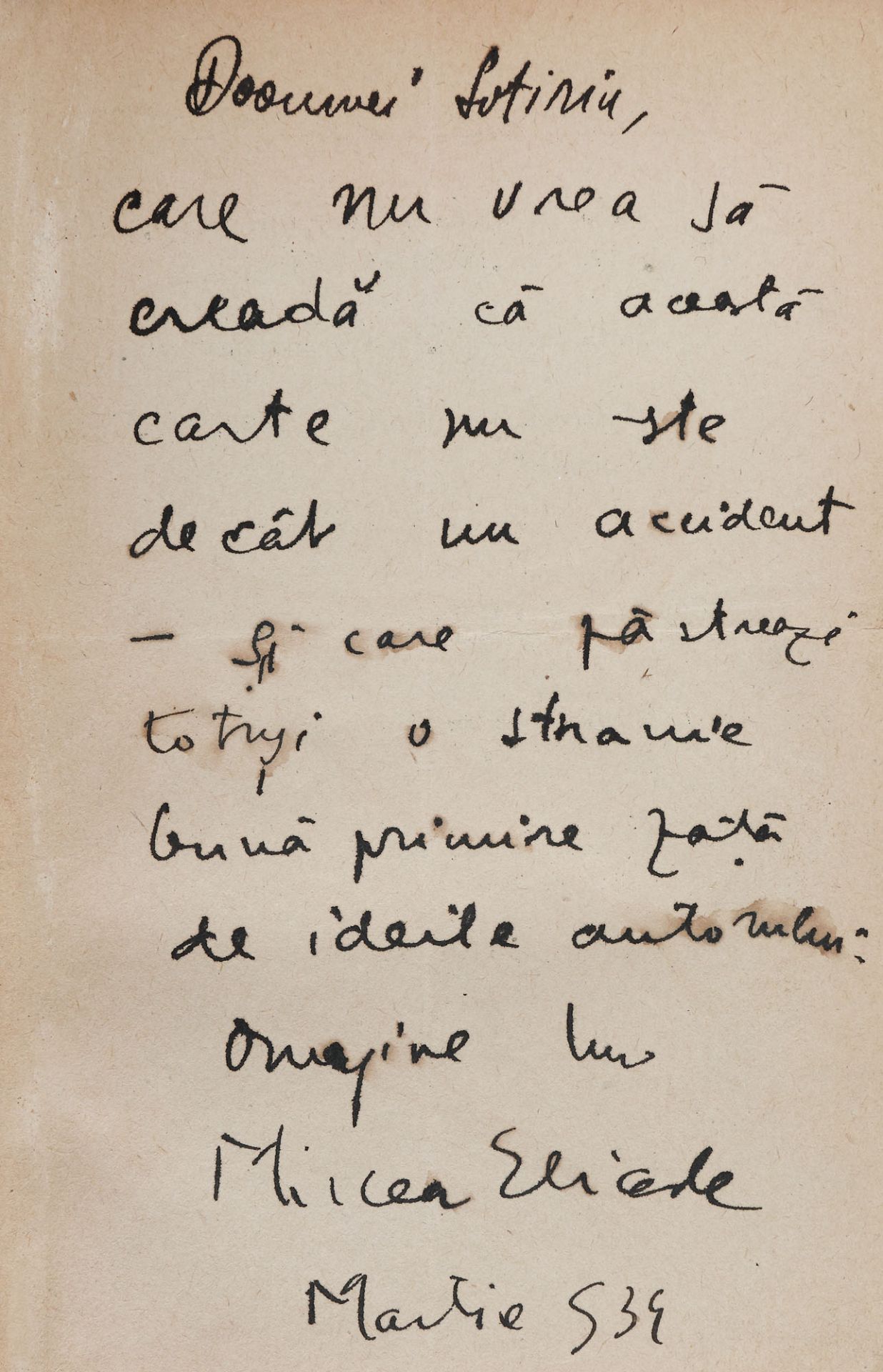"Întoarcerea din rai", by Mircea Eliade, editio princeps, Bucharest, 1933, with the author's dedicat - Image 3 of 3