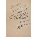 "Buc??i de noapte", by George Bacovia, Bucharest, 1926, with the dedication of Agatha Bacovia to the