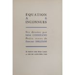 "Équation à 6 inconnues", by Edouard Dolleans, French, Paris, 1929, with six drawings by Irina Codre