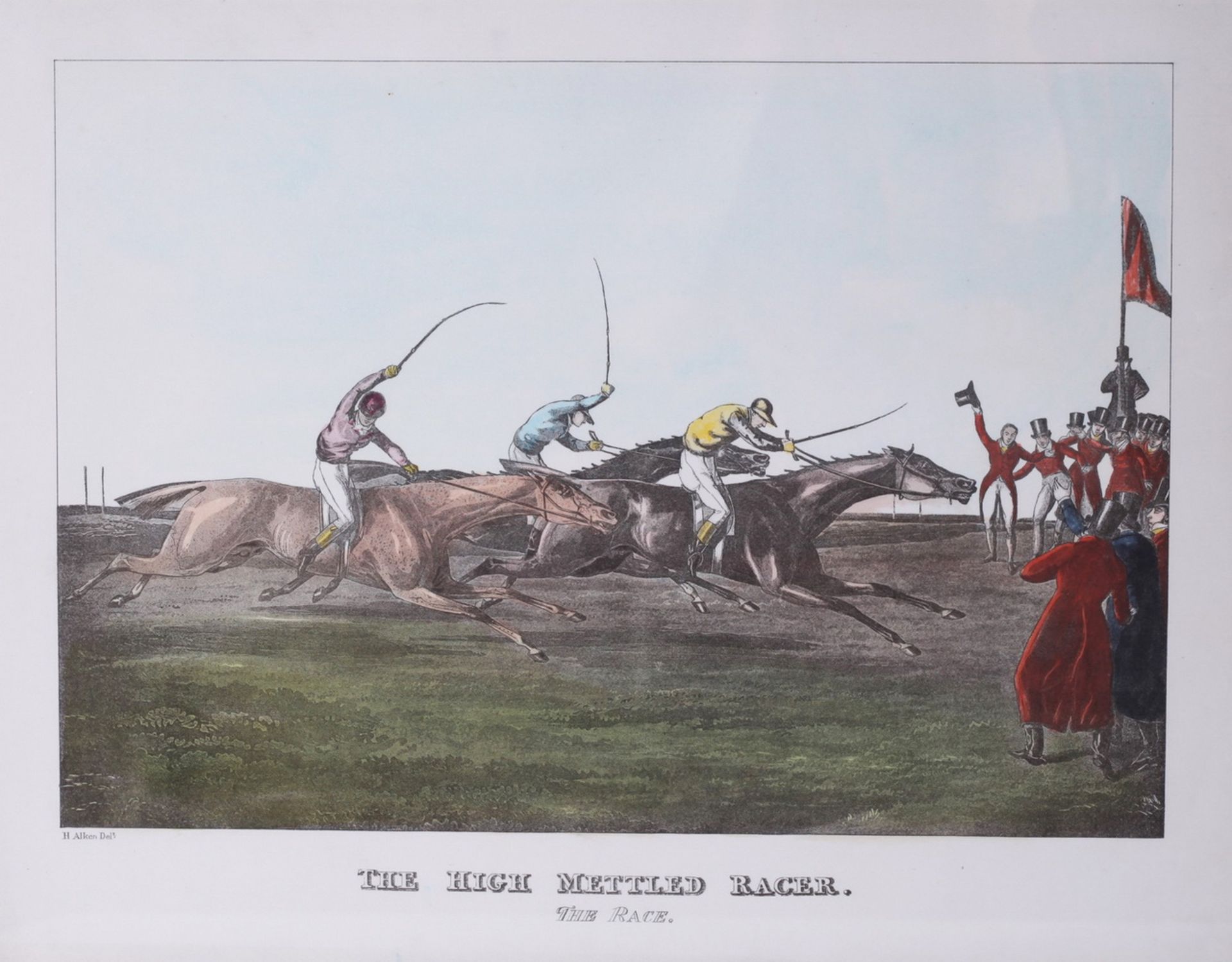 Alken, Henry. Lithograph "The High Mettled Racer. The race".<br>Framed. Middle of the XIX century. 3