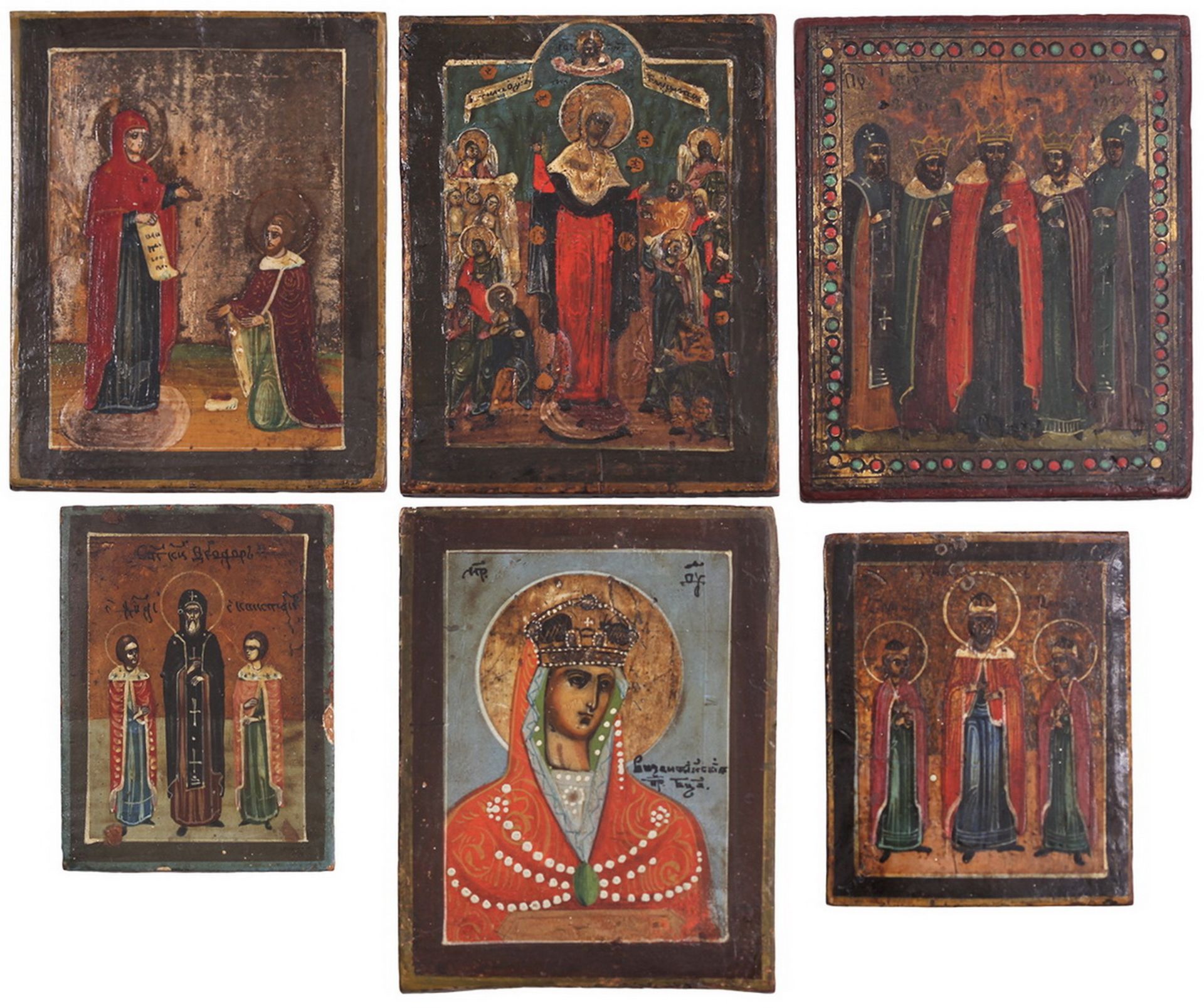 Six icons showing images of The Bogolubskaya Mother of God; The mother of God joy to all who grieve; - Bild 2 aus 2