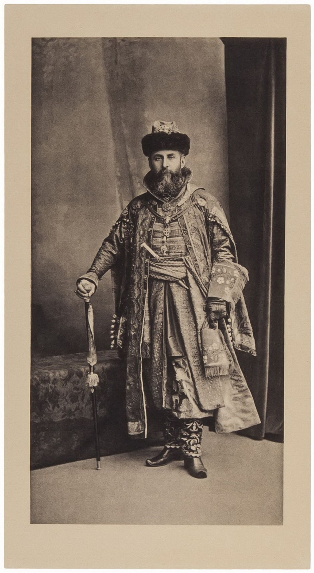 [Russian Empire]. "Hofmeister Count Aleksey Aleksandrovich Bobrinsky in a costume of a boyar of XVII