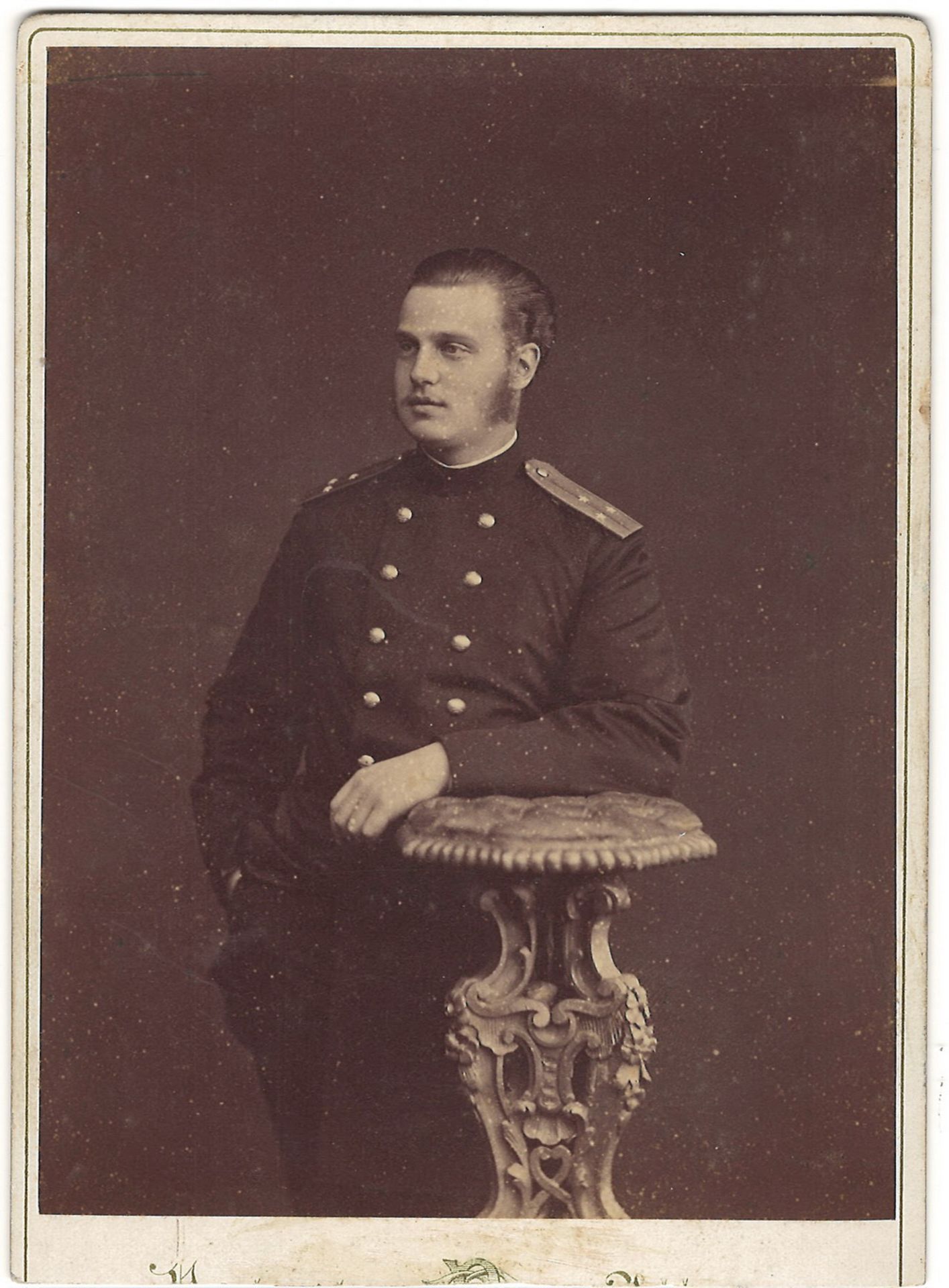 [Russian Empire. Romanov]. Bergamasco, K. Two cabinet portraits of Grand Duke Alexei Alexandrovich o