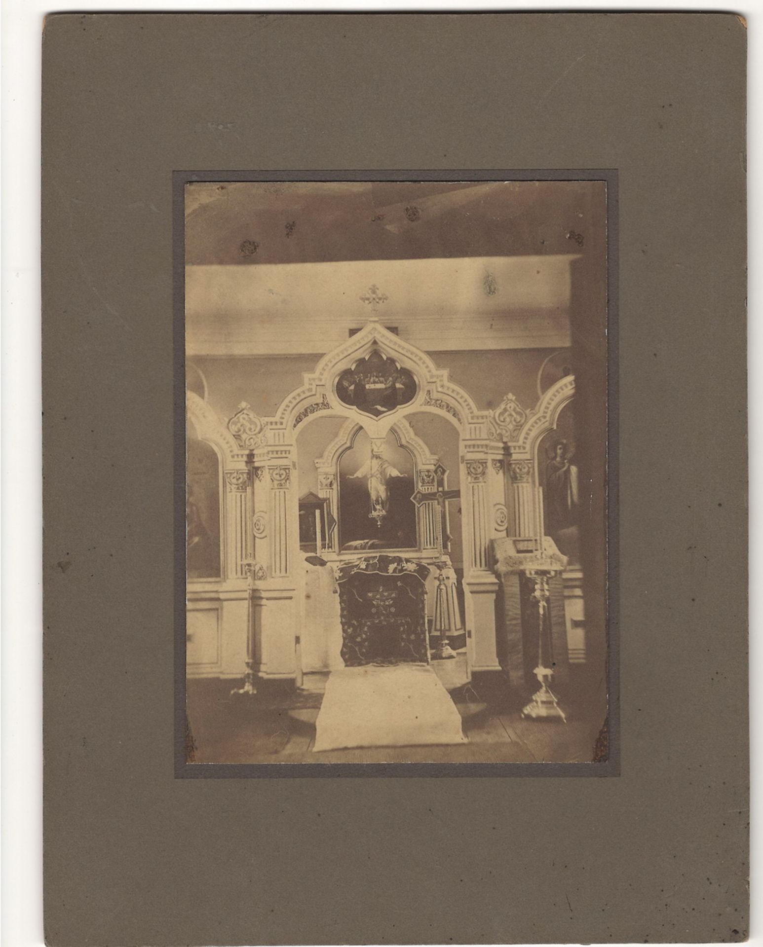 [Russian Empire]. Altar in a Church. Photograph. Vintage print. Russian Empire. [late 19th century].