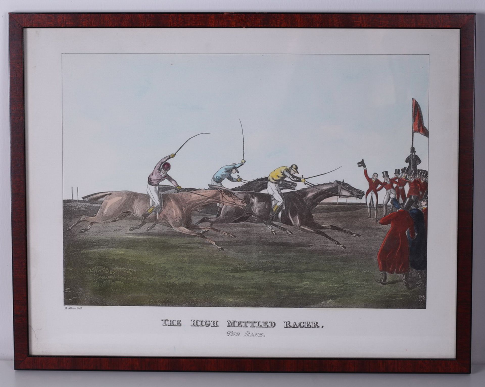 Alken, Henry. Lithograph "The High Mettled Racer. The race".<br>Framed. Middle of the XIX century. 3 - Bild 3 aus 4