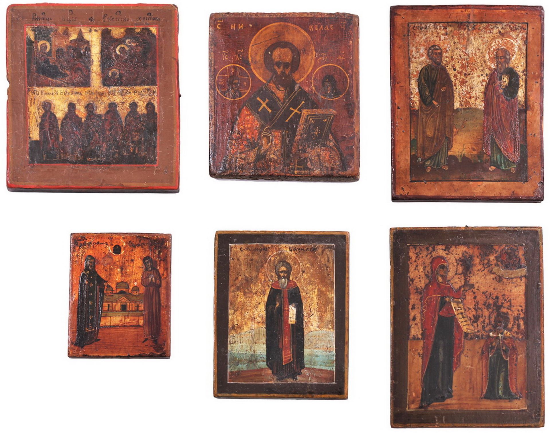 Six icons showing images of the Nativity of Christ, Nativity of the Mother of God,  Saints Efrem and - Bild 2 aus 2