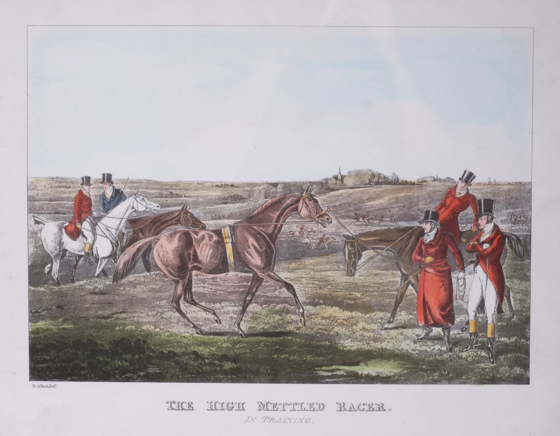 Alken, Henry. Lithograph "The High Mettled Racer. The training".<br>Framed. Middle of the XIX centur - Bild 2 aus 3