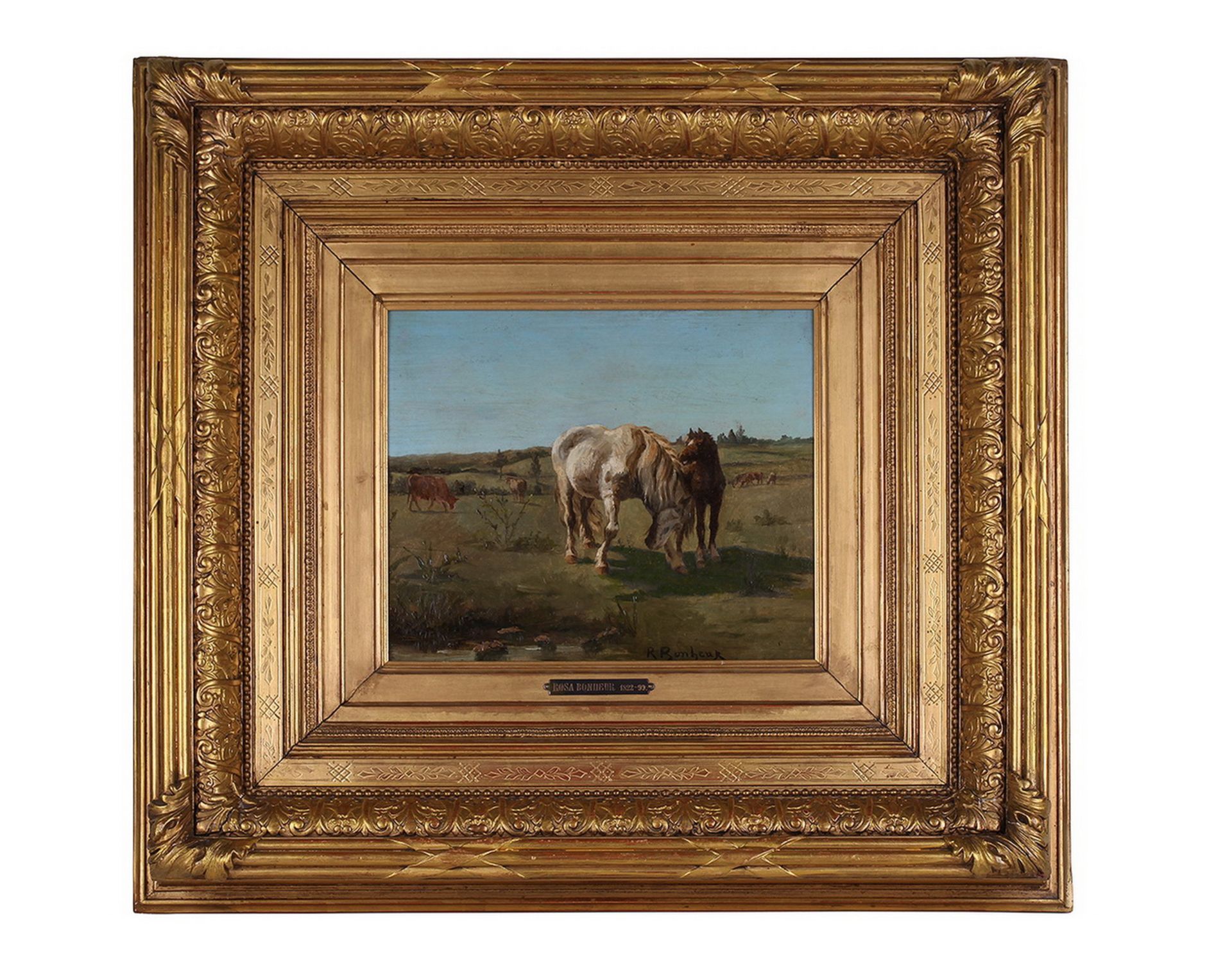 Bonheur, Rosa [attributed to]. Horses. [Second half of the XIX century]. Oil on wood. - Bild 3 aus 4