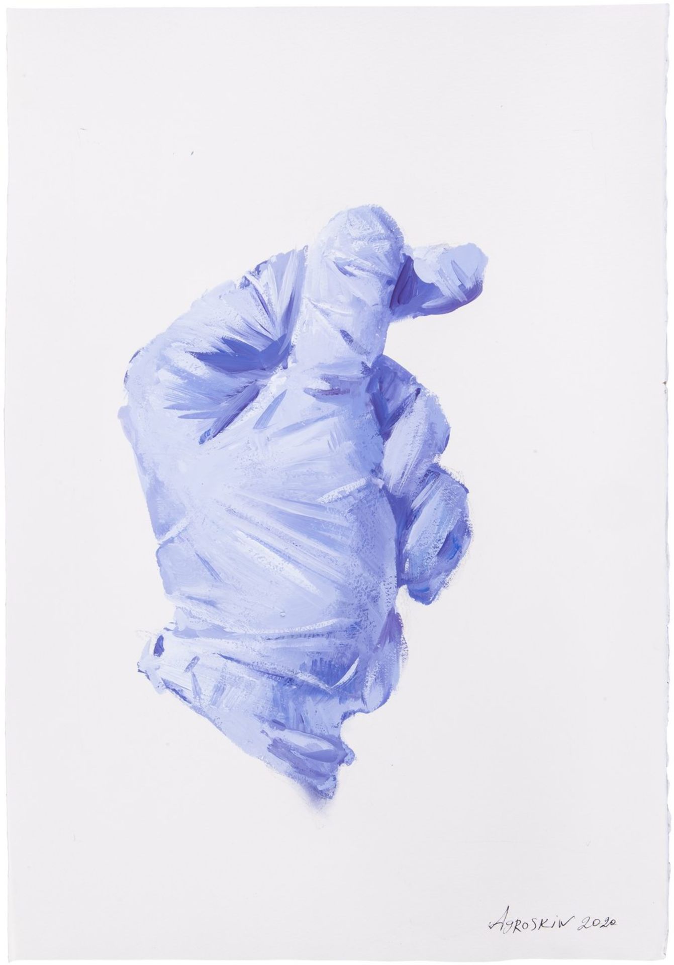 Agroskin, S.E. A glove. 2020. Paper, mixed media. 56x38 cm. <br>Signed. Sales: Lyon &amp; Turnbull (