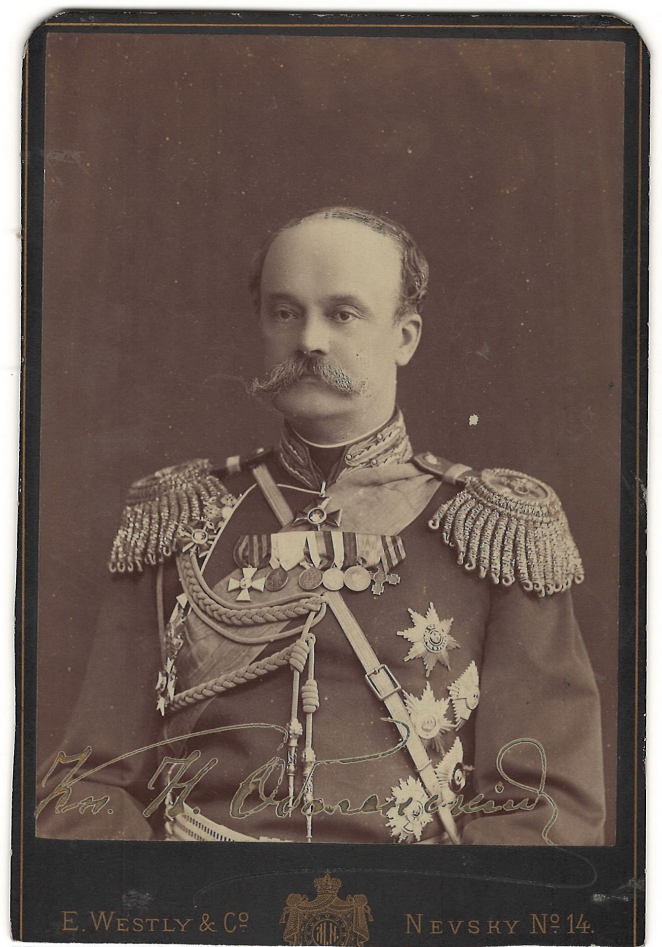 [Russian Empire]. Westly, E. Cabinet portrait of knyaz Nikolai Obolensky. Photograph. Author's print