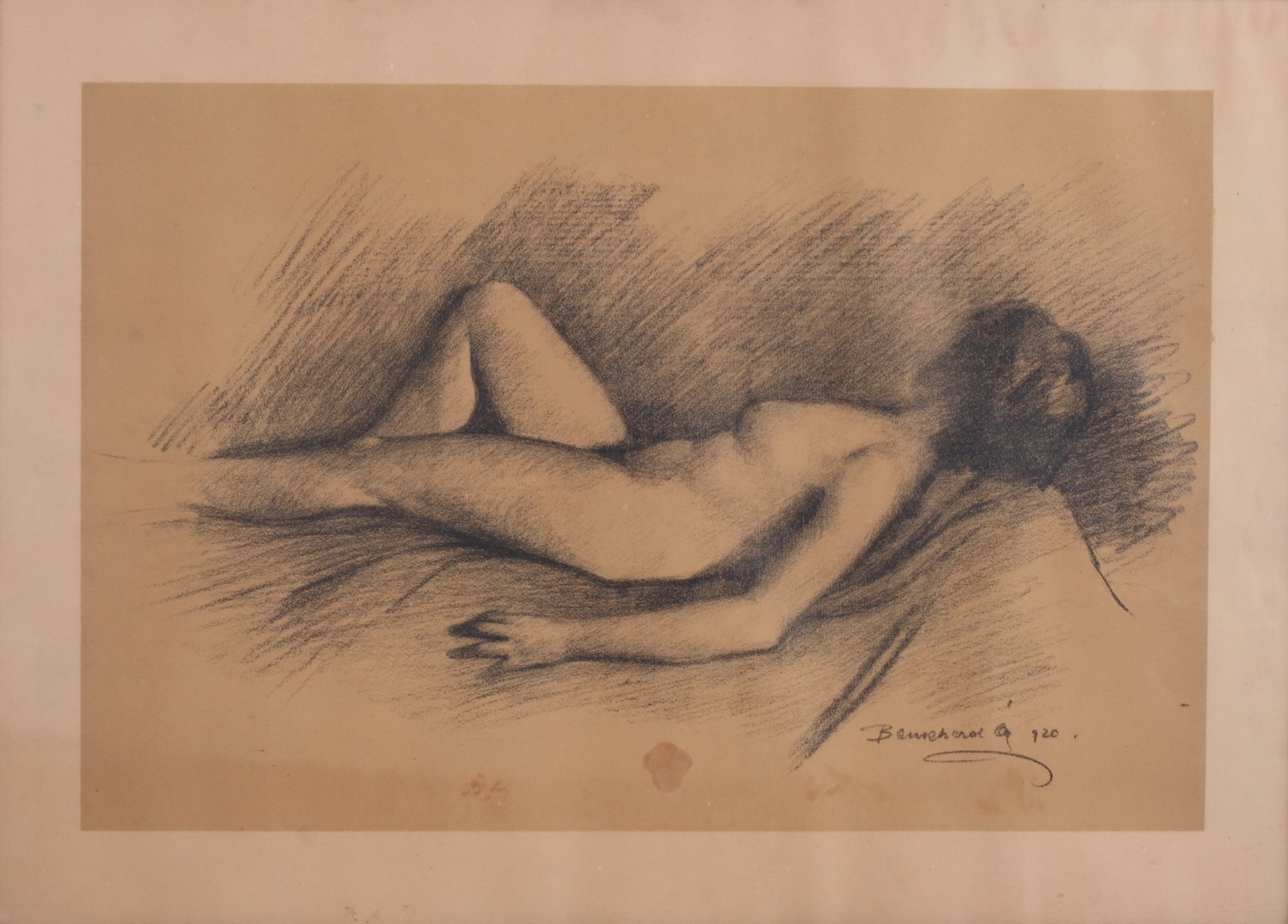 Unknown artist. Lying nude. 