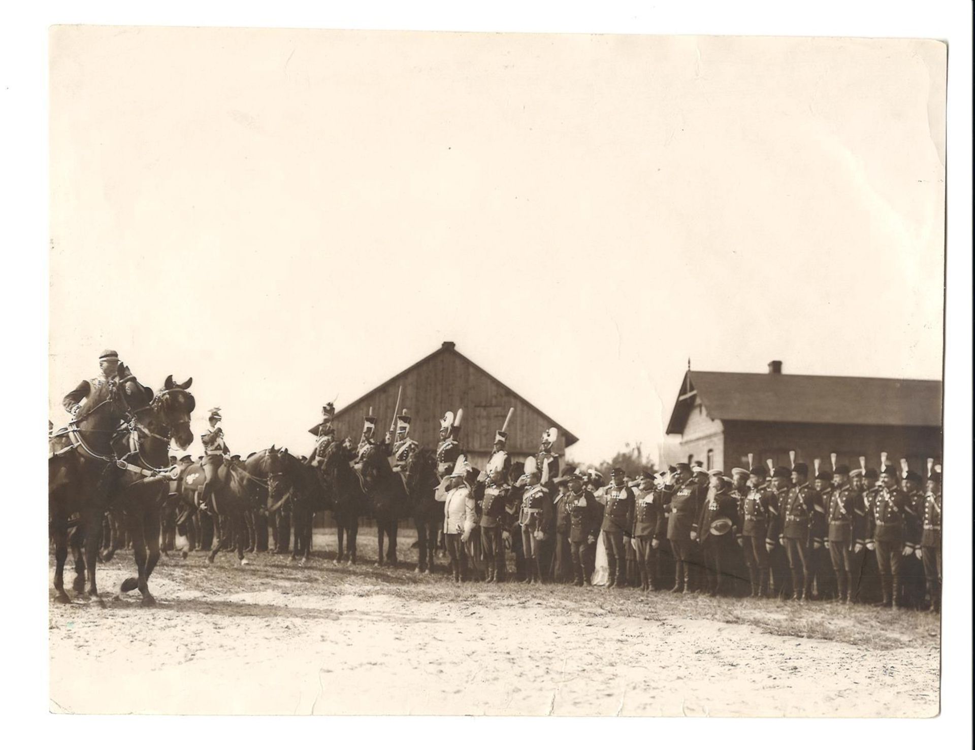 [Russian Empire. Romanov]. Karl Bulla. Nicholas II, veterans and Life Guard Ulans old-timers in the 