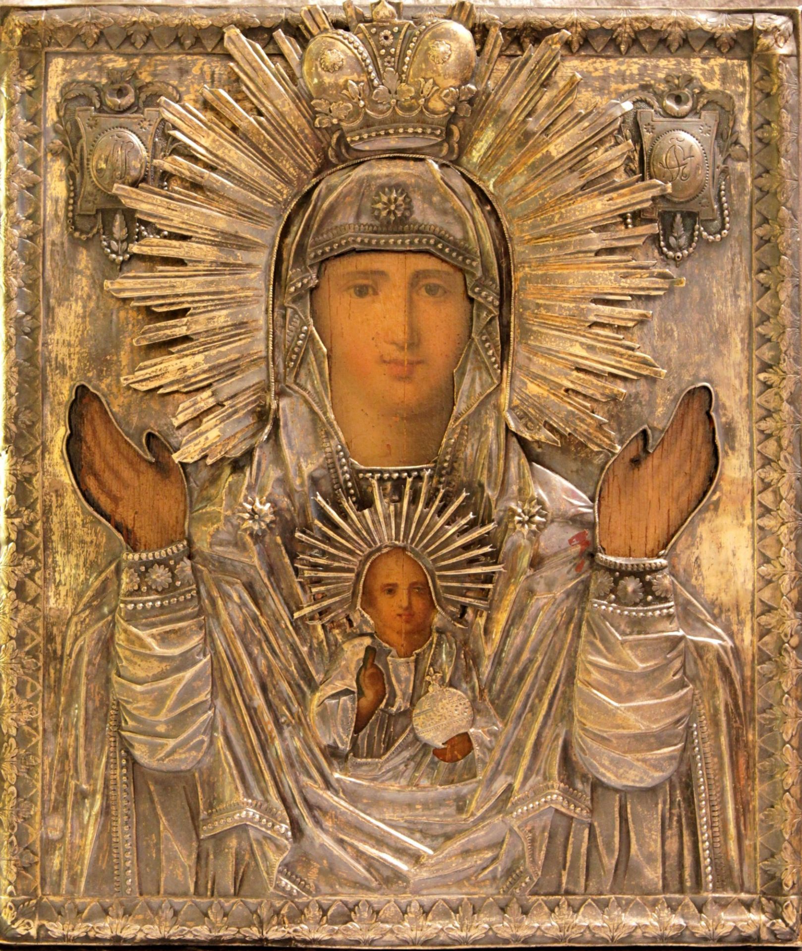 Russian icon "The mother of God of the Sign" in the silver oklad, Saint-Petersbourg, 19th century, 3