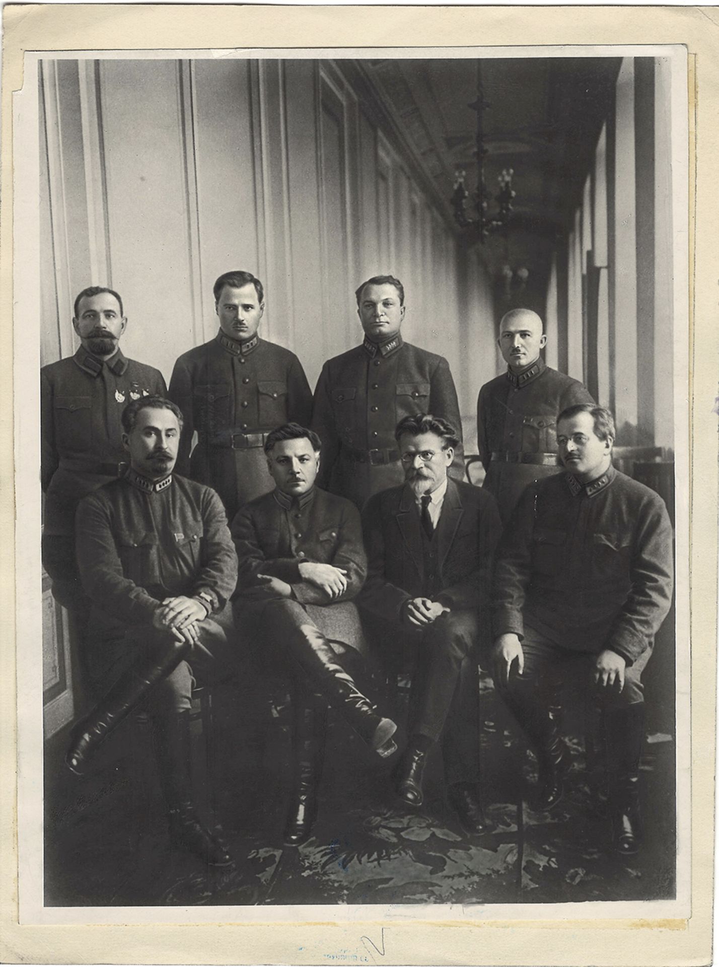 [Soviet Union]. Mikhail Kalinin among of VTsIK members. 1920s. Press photo. 23,5x18,5 cm.