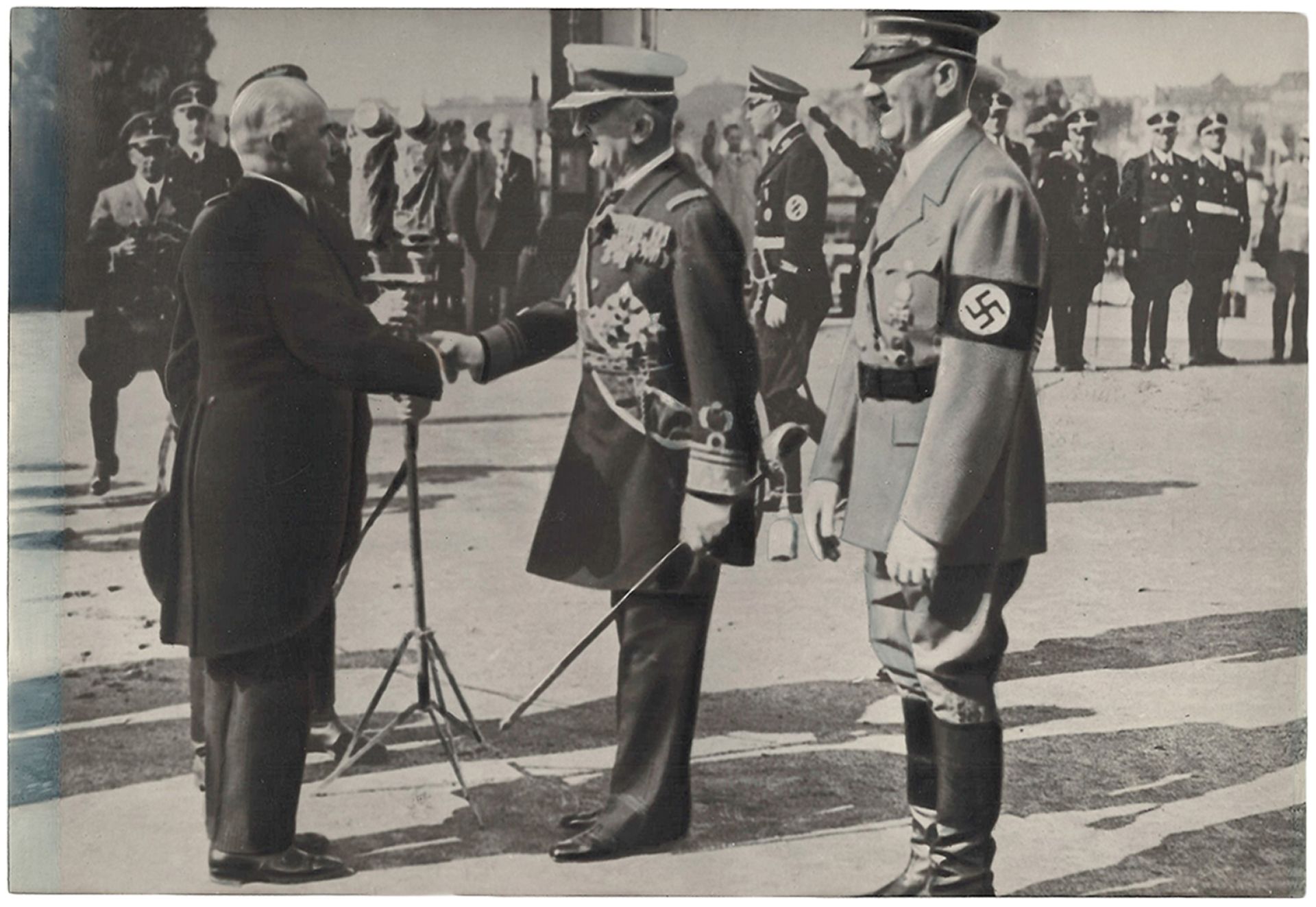 Hitler, Horthy and Krupp during celebration in honor of German cruiser Prinz Eugen. August, 1938. 15