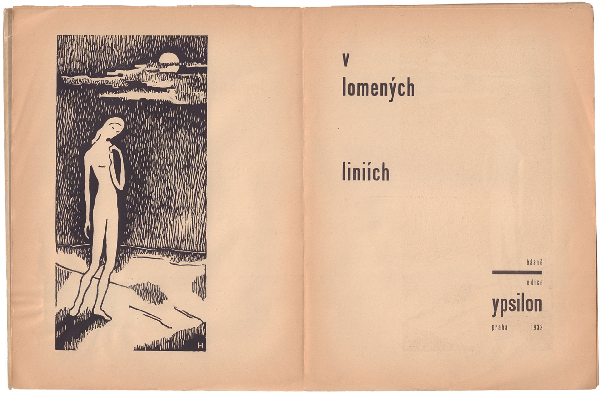 [Czech avant-garde]. ?mrkov?, M. V lomenych liniich. [Prague: Ypsilon, 1932. - 52 pp.: ill.; 24,5x18 - Bild 2 aus 3