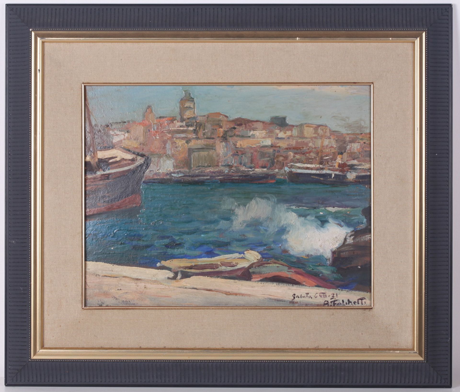 Falchetti, Alberto. Galuta. 1931. Oil on canvas. 36x45 cm. - Bild 2 aus 3