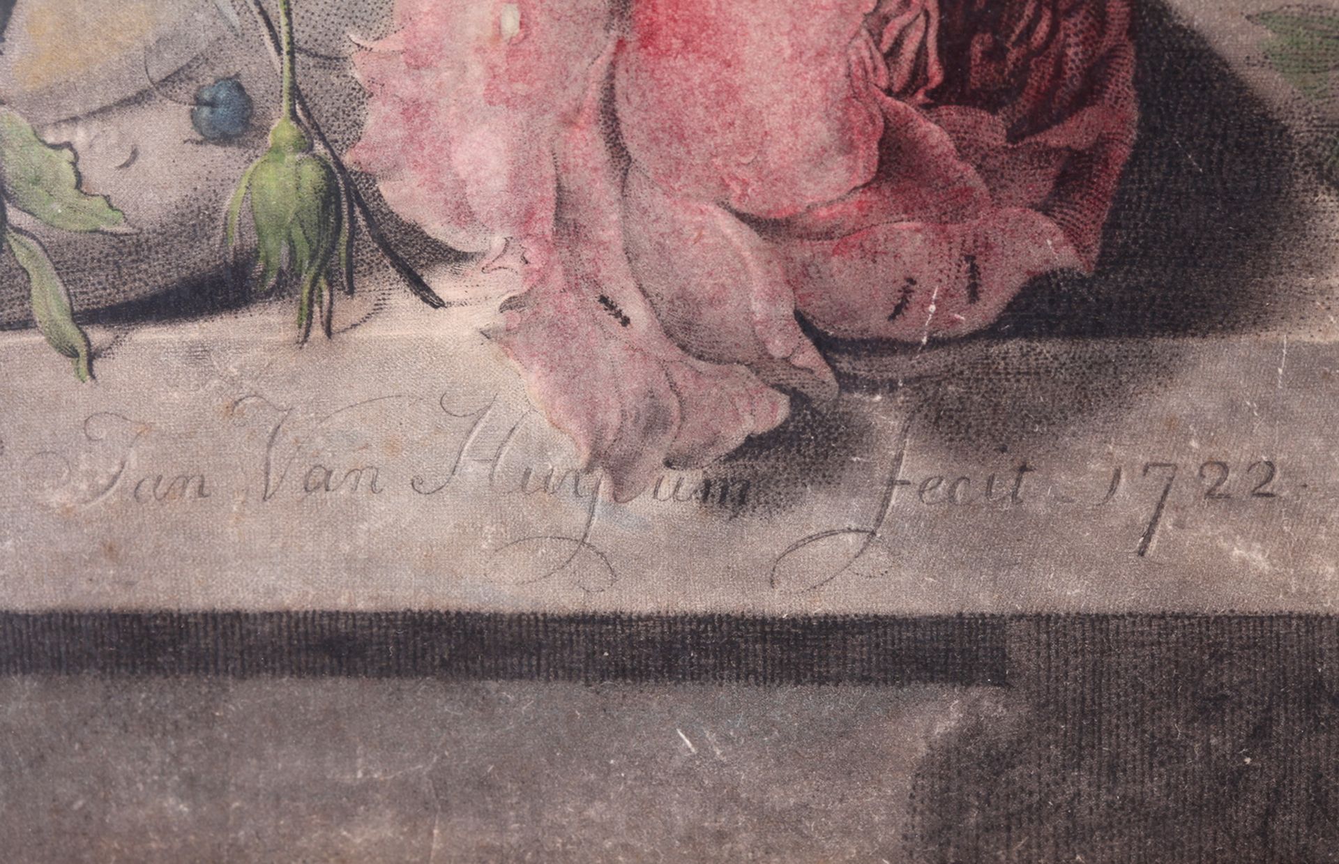 Jan van Huysum. Bouquet of flowers. 1722. Engraving. 50,5x40 cm. - Bild 2 aus 3