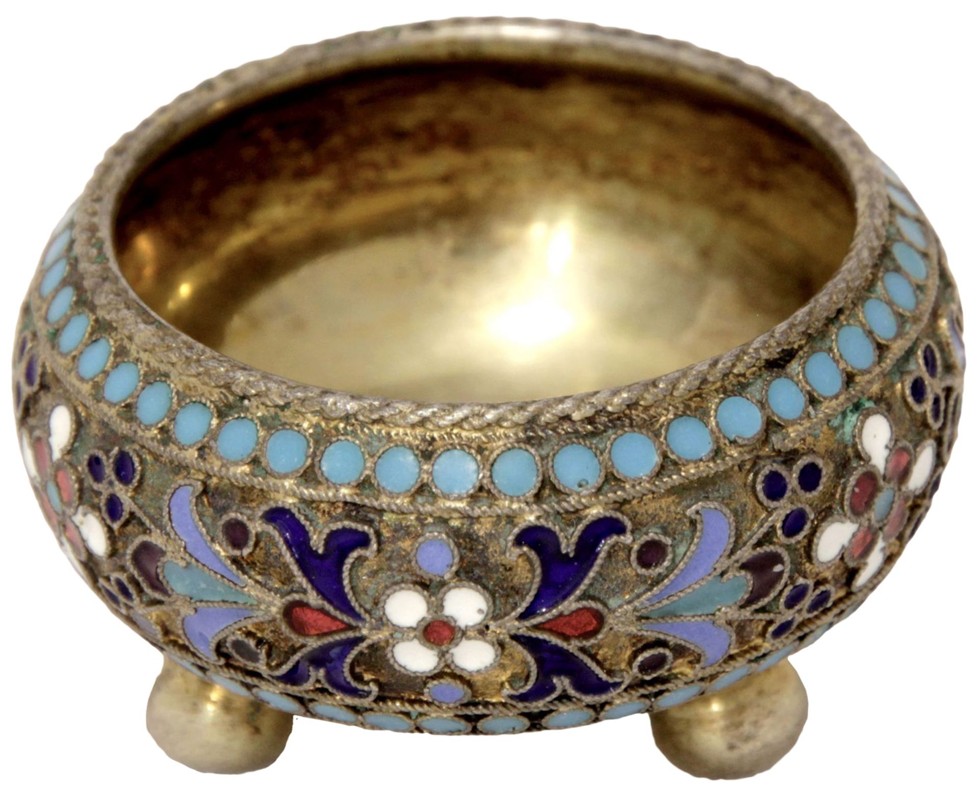 Salt cellar. Silver, enamel. Russia. The end of 19th century. 