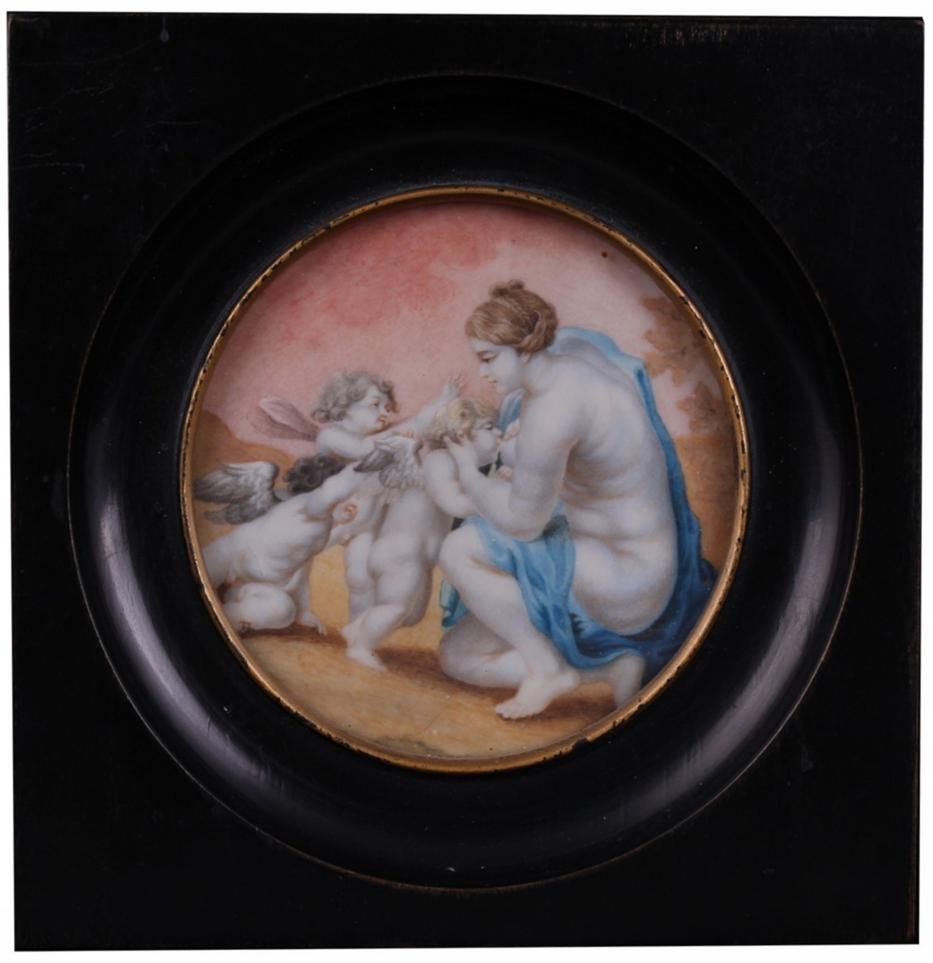 Pair of porcelain paintings "Cupids". [XIX century].  - Bild 4 aus 5