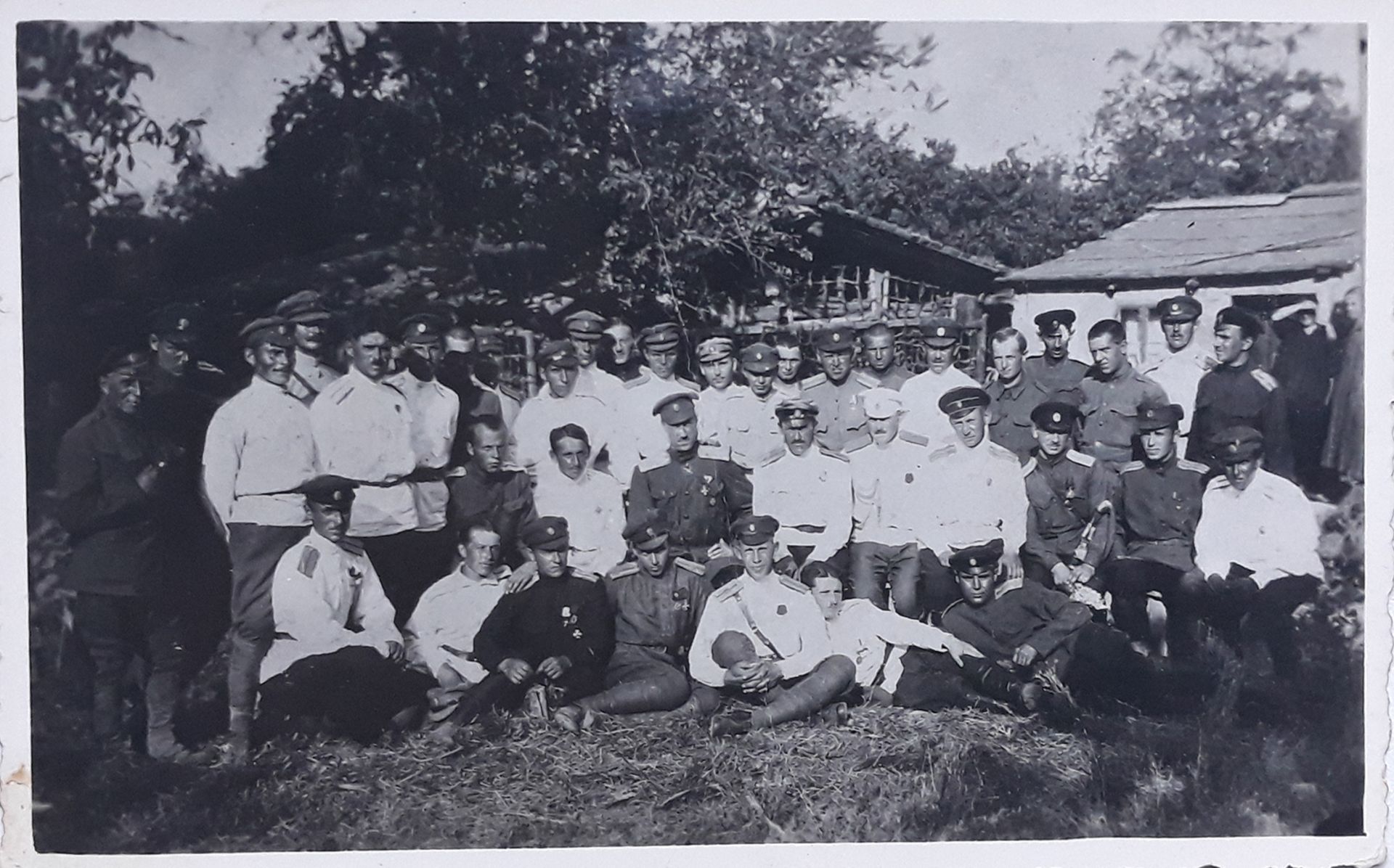 [Soviet]. P. Wrangel with officers. Photograph. 1918.