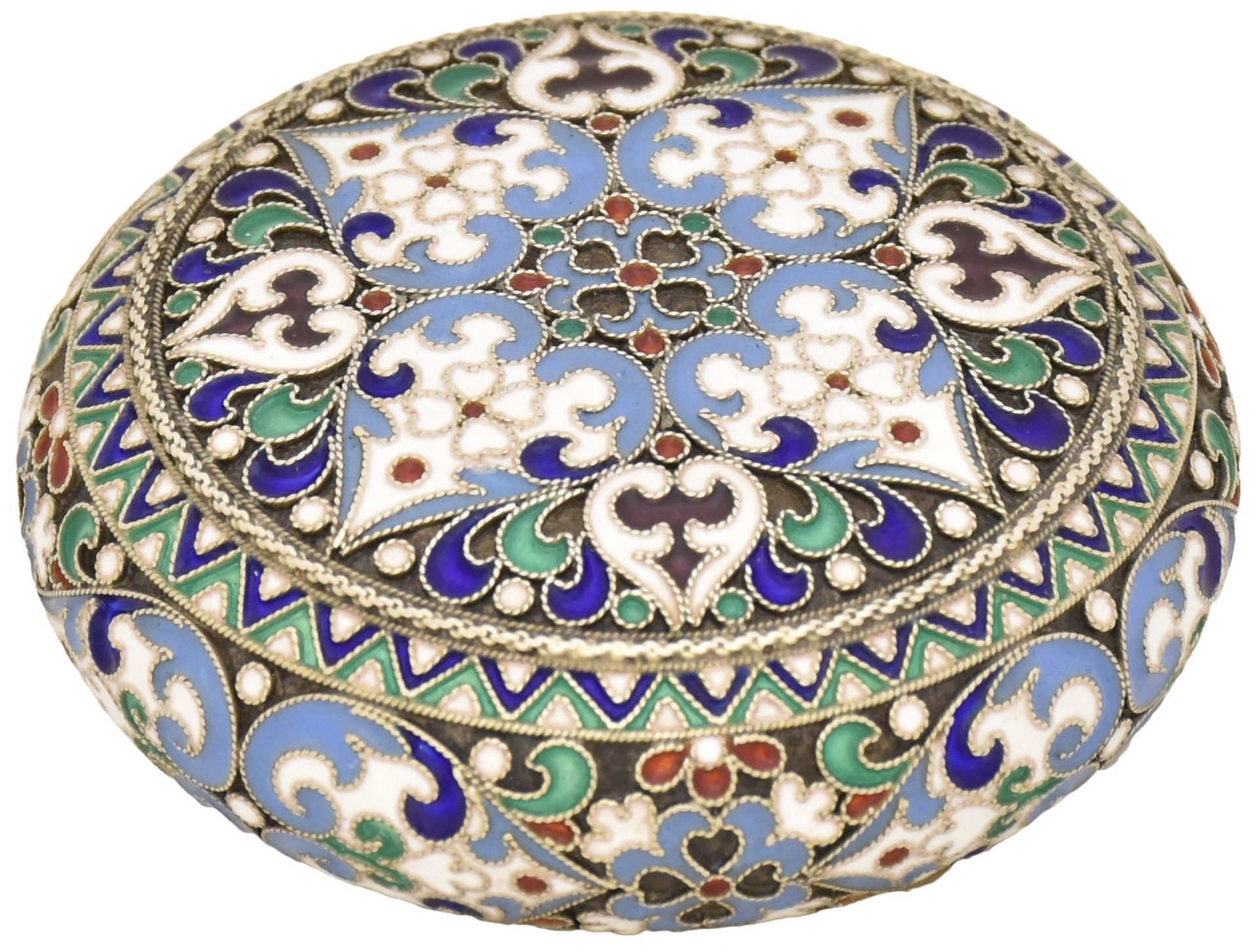 [Russian] Silver enamel snuffbox. Russia. 20th century. - Image 5 of 6