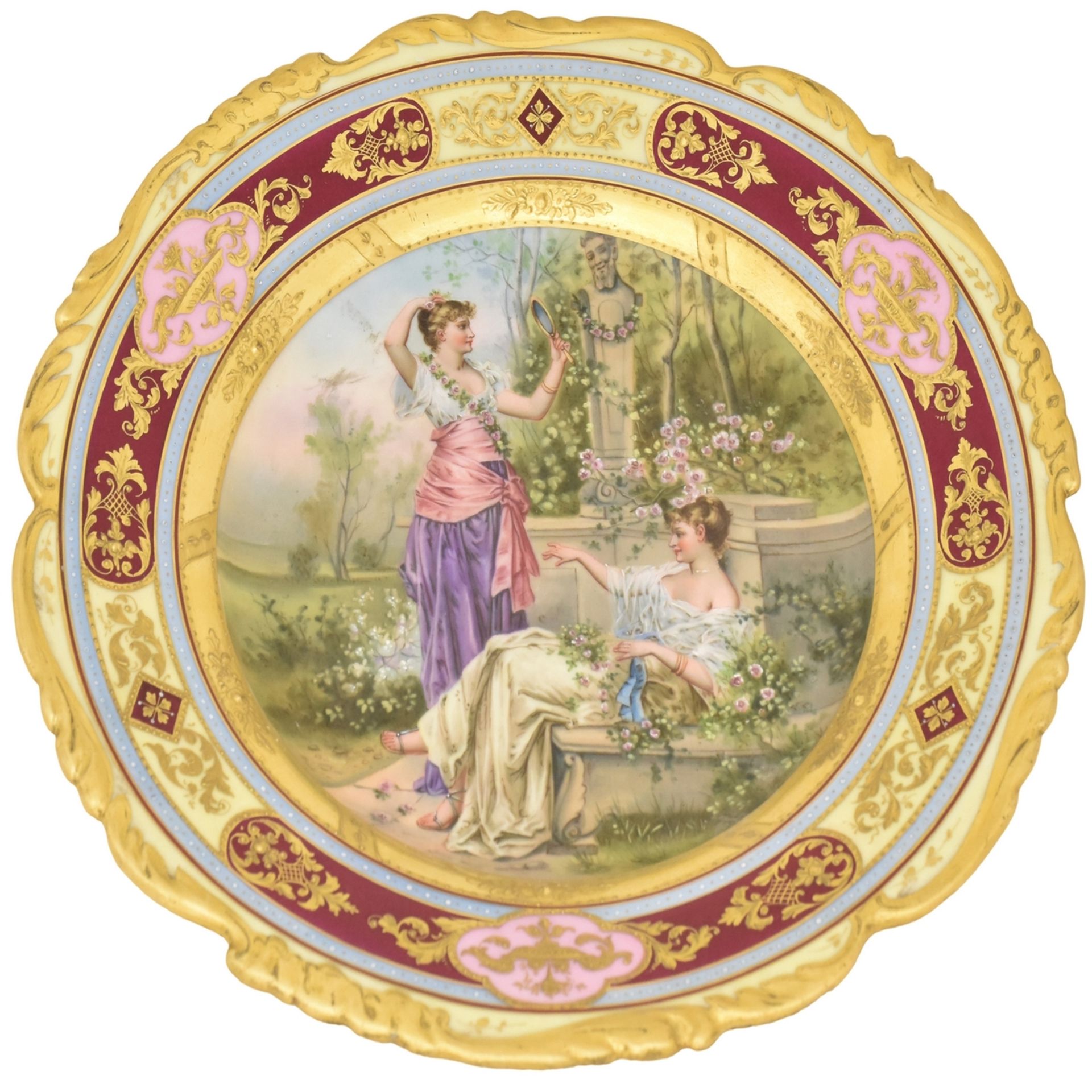 [Austrian] Porcelain plate with pastoral scene. â€“ Austria, Vienna Porcelain Manufactory, late 19th - Image 2 of 4