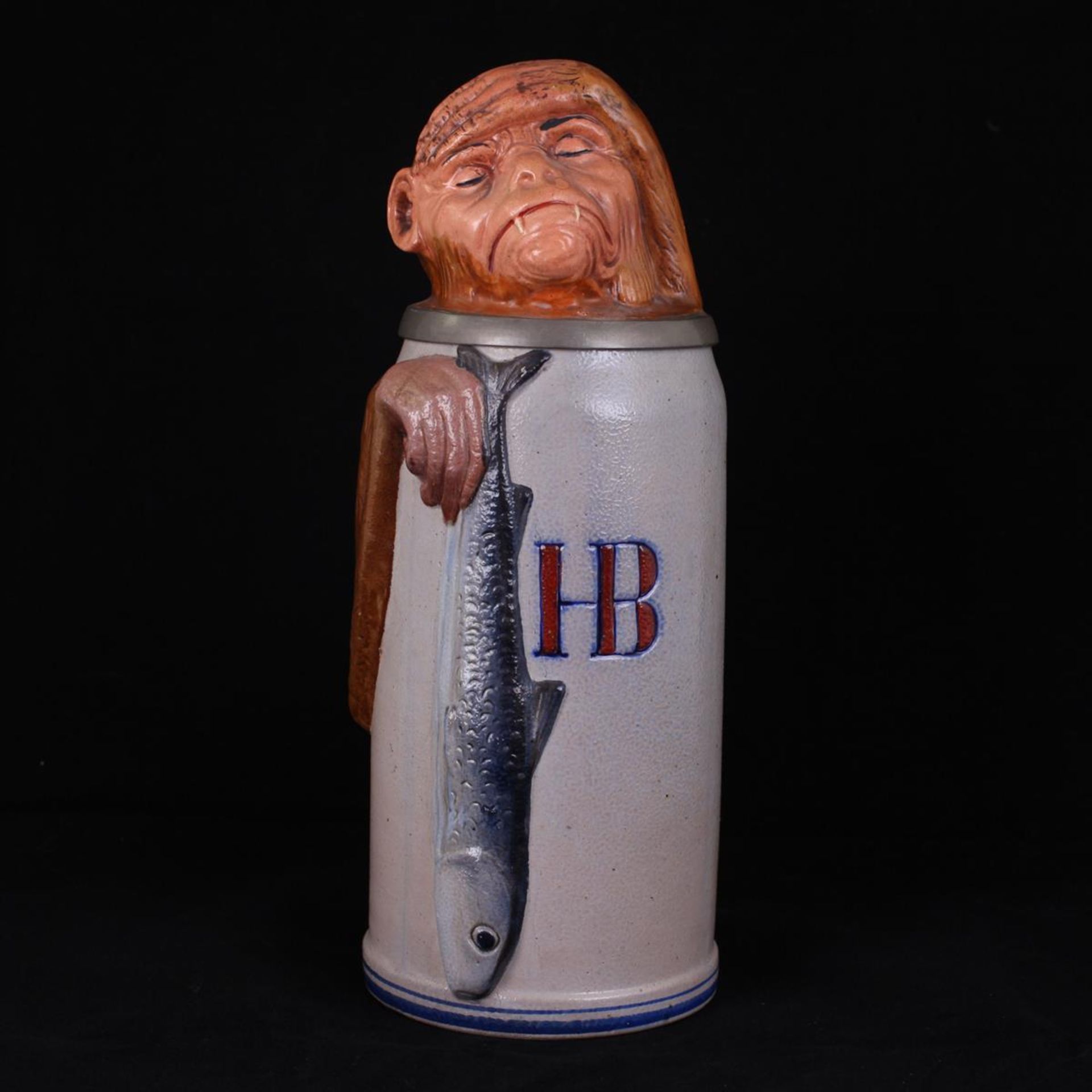 Beer stein with a monkey's head.[1900s]. - Image 3 of 6