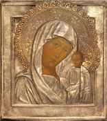 Russian icon Our Lady Hodegetria of Kazan. 19th century. - 27x31 cm.