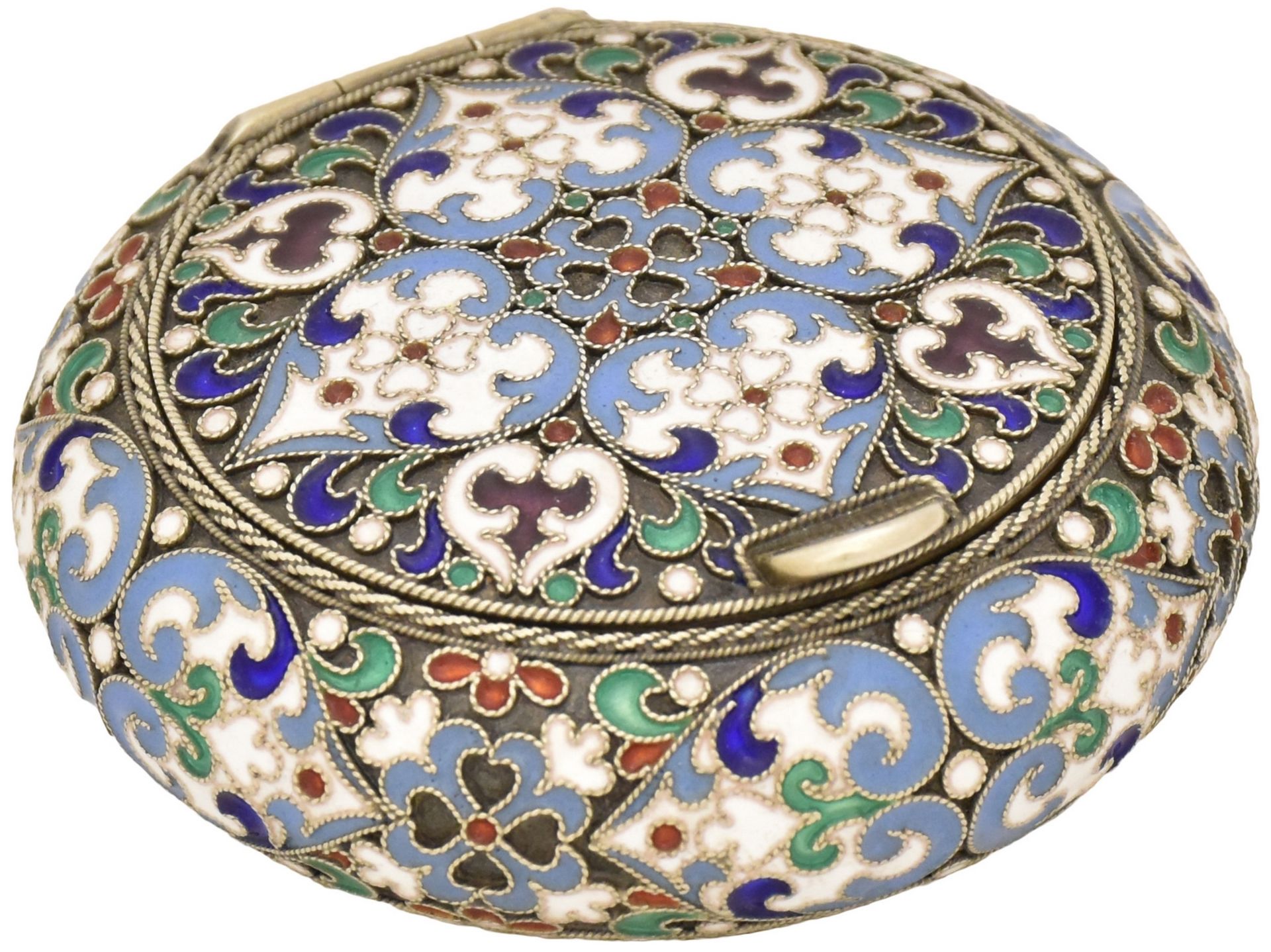 [Russian] Silver enamel snuffbox. Russia. 20th century.