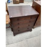 A 19TH CENTURY MAHOGANY COMM0DE CHEST, CONVERTED WITH INNER SEAT