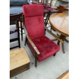 A PARKER KNOLL STYLE FIRESIDE CHAIR