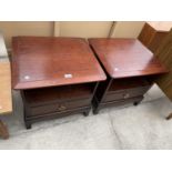 A PAIR OF STAG MINSTREL BEDSIDE LOCKERS