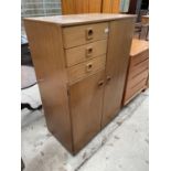 A RETRO 'SCHREIBER' TEAK COMBINATION WARDROBE, 35.5" WIDE